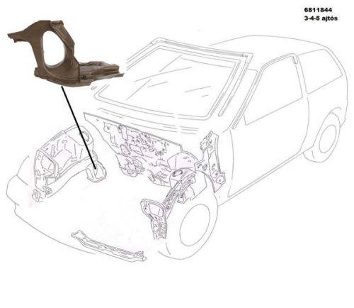 Hosszt. Gerenda Első Doblemez Javítóval Jobb 6811844 (Suzuki)