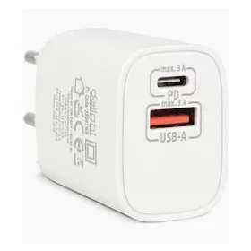   USB + Type-C PD 20W hálózati gyorstöltő fehér | Delight 55041WH