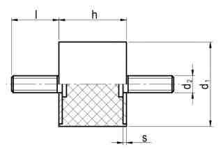 Gumibak univerzális – M6 D20 H20 – kétcsavaros – GUF 333059