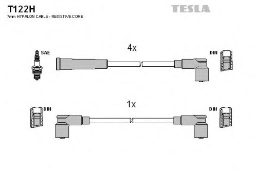 TESLA T122H gyújtókábel készlet