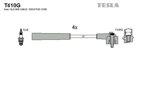 TESLA T410G gyújtókábel készlet, Ford 1.3L