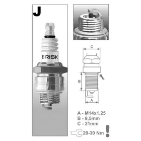   BRISK JR19 gyújtógyertya – M14 x 1,25 – menethossz: 9,5 mm – kulcsnyílás: 20,8 mm (kompatibilitás: lásd a leírásban!)
