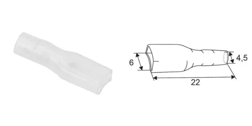 Átlátszó kábelsaru szigetelés 4,8 mm-es saruhoz (05296) – 100 db/csomag