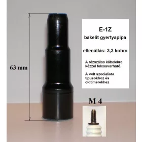 Egyenes bakelit gyertyapipa, zavarszűrős, 3 kΩ