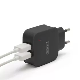 Delight 2 USB-s hálózati adapter, fekete (55045-2BK)