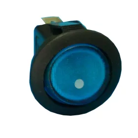 Kerek, kék LED-es billenőkapcsoló, 12V