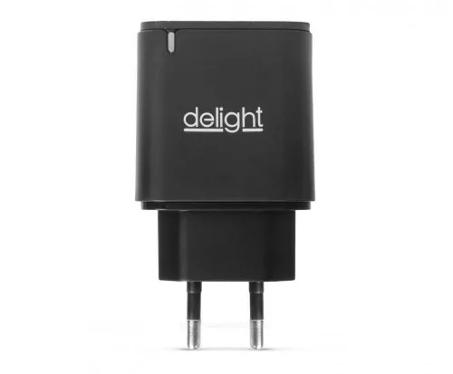 Delight 20W-os Type-C gyorstöltő adapter, fekete (55046BK)