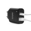 Delight 20W-os Type-C és USB-A gyorstöltő adapter, fekete (55047BK)