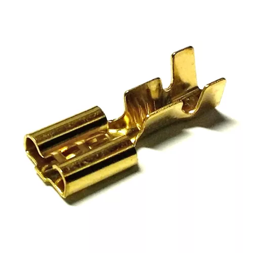 Csúszósaru hüvely kábelvég (anya) pöckös 6,3 mm, 100 db/csomag