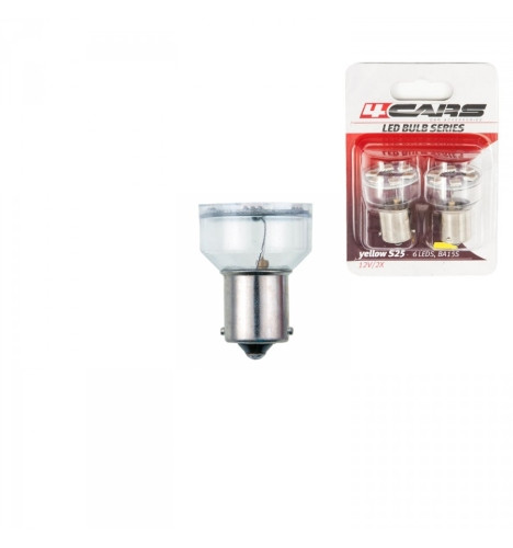4Cars 12V S25 5050 SMD BA15S Sárga LED Izzók (2 db)