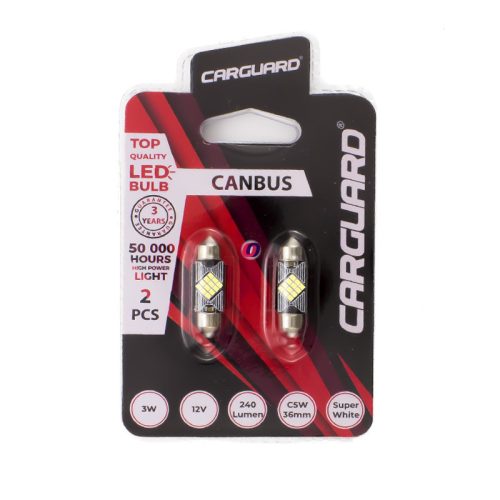 CANBUS SMD LED szofita izzó 36 mm, 3W, 240 lm, CAN132 / 50779, pár