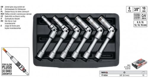 Yato YT-0534 gyertyakulcs készlet