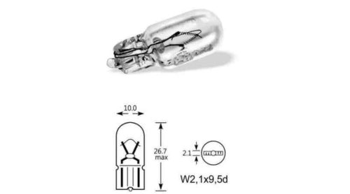 ELTA 297TB 12V 2W W2.1x9.5d Üvegfejű Autóizzó