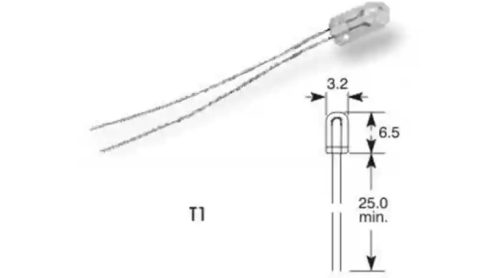 Műszerfal izzó – 12V 30mA – T1 – Ø3.1mm H:10mm – 856TB – Elta