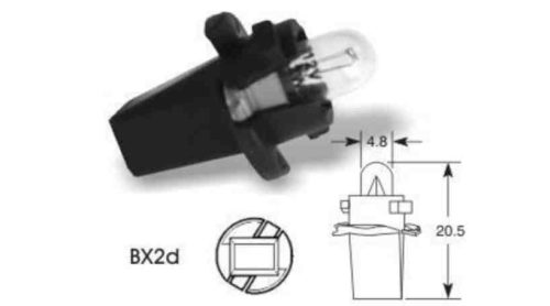 ELTA VisionPro 12V 1,2W BX2D Fekete Műszerfal Izzó