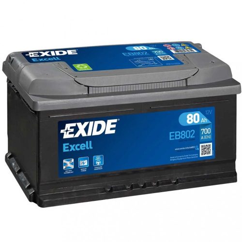 Exide Excell EB802-EX1 akkumulátor – 12V 80Ah J+ – alacsony