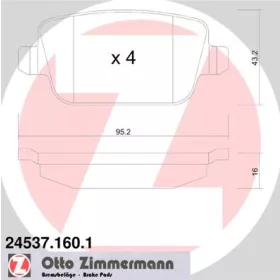   Hátsó fékbetét garnitúra – Zimmermann 24537.160.1 (Ford, Volvo)