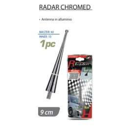 9 cm fekete/króm antenna