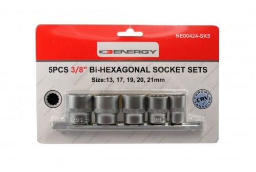 NE00424-SK5 dugókulcs crova készlet 12 lap 3/8" 13–21 mm