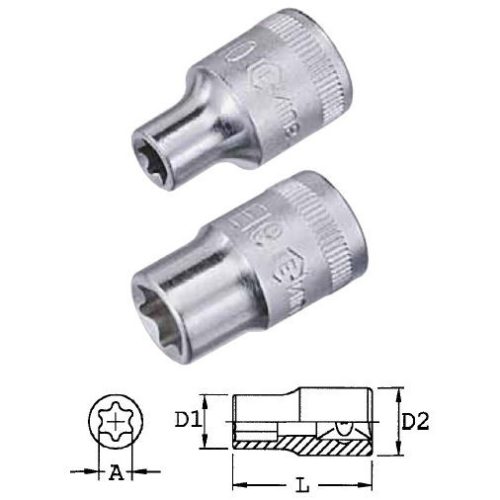 Torx E-crowa 1/2" E-22 – 454522