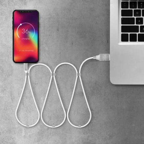 Delight 55446M-WH Mágneses Micro USB Adat- és Töltőkábel, 1,2 m, Fehér