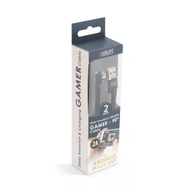   Delight 55444M-BK Micro USB Adat- és Töltőkábel, 2 m, Fekete