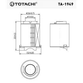 Ta-1949 Totachi levegőszűrő C14130/1 SB2138