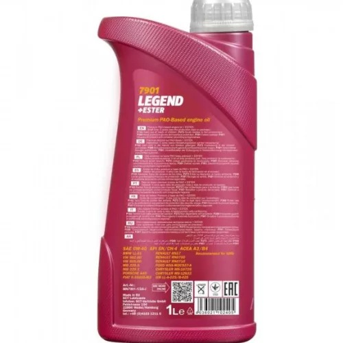 Mannol Legend Ester 0W-40 1L (7901) – Teljesen szintetikus motorolaj