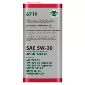   OEM FF Volkswagen Audi Skoda Seat Gyári Olaj 5W30 5L 6719 API SN ACEA C3 507 00 52195 LL-04 229.51 (motorolaj)