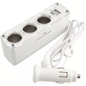 Szivargyújtó elosztó 3-as + USB WF-0096 0120