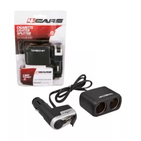 Szivargyújtó elosztó 2-es + USB 500mA 94142