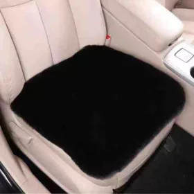   Ülésvédő – puha, szőrős – első ülésre – fekete (01884)