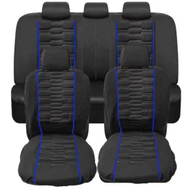   11 részes univerzális üléshuzat szett – fekete, kék csíkos (203-4BL)