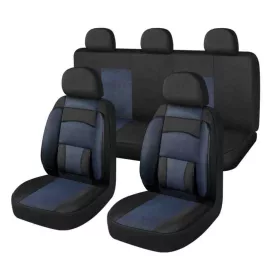   11 részes univerzális üléshuzat szett - légzsák kompatibilis - fekete/kék (203-3BKBL)
