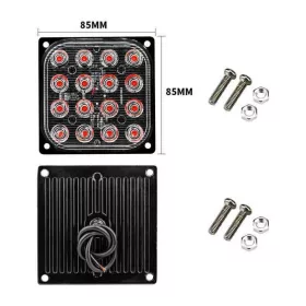   Stroboszkóp, négyzet alakú, 16 LED, E-jeles, 12/24V – W13891-6
