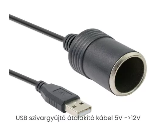 Átalakító adapter kábel szivargyújtó aljzathoz, USB-port 12V (A15163-1)