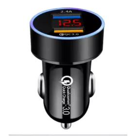   Autós töltő és voltmérő – 2 USB port – Quick Charge 3.0 – 12–24V – 13177 / M22