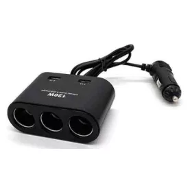   Szivargyújtó elosztó – 3 aljzat + 2 USB, 12/24V, max. 120W – 13245