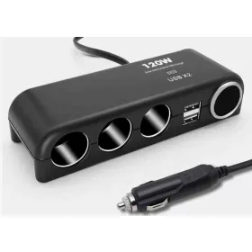   Szivargyújtó elosztó – 3 aljzat + 2 USB + öngyújtó aljzat, 12/24V, max. 120W – 13283