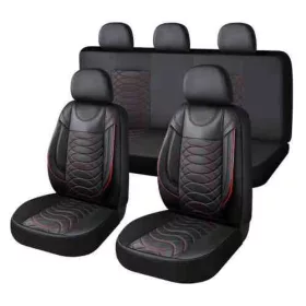   Üléshuzat műbőr univerzális 11 részes 2 helyen osztható légzsákos fekete-piros 80174