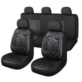   Üléshuzat műbőr univerzális 11 részes 2 helyen osztható légzsákos fekete-fehér 80173