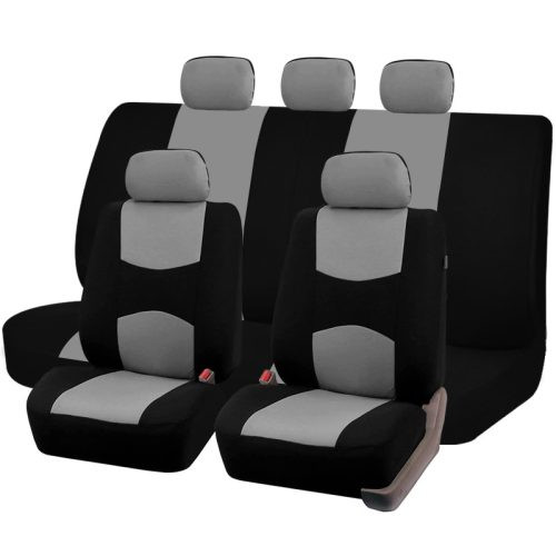 Autolife 01433 9 részes univerzális üléshuzat szett – szürke-fekete, légzsákos, osztható