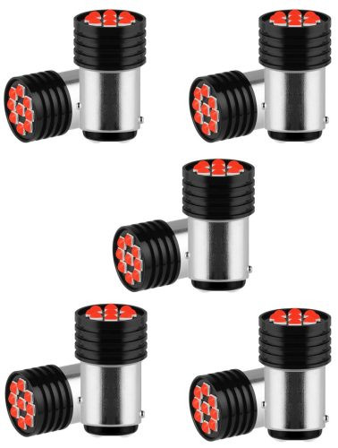 Led izzó 21/5w 5-ször villog  + világítás smd-1157-9smd  - piros -strobe- 12v (22315)   autolife