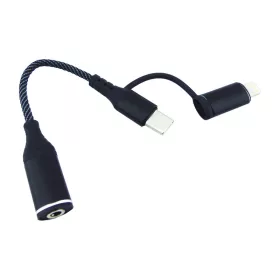   Adapter – 2 az 1-ben – USB-C / Lightning – 3,5 mm-es AUX Jack csatlakozó (20537)
