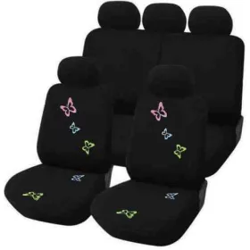   9 részes pillangós üléshuzat szett – légzsákos, fekete (01921)