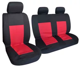   Üléshuzat 1+2 furgon – fekete-piros, 5 mm habszivacs (01846)