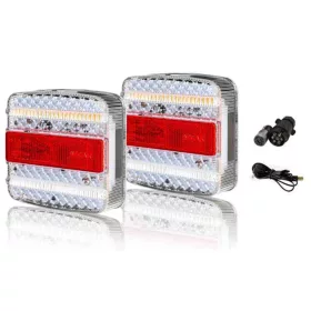   Utánfutó hátsó lámpa szett LED-es, WiFi-s, 7 pólusú csatlakozóval, komplett világítás 12/24V